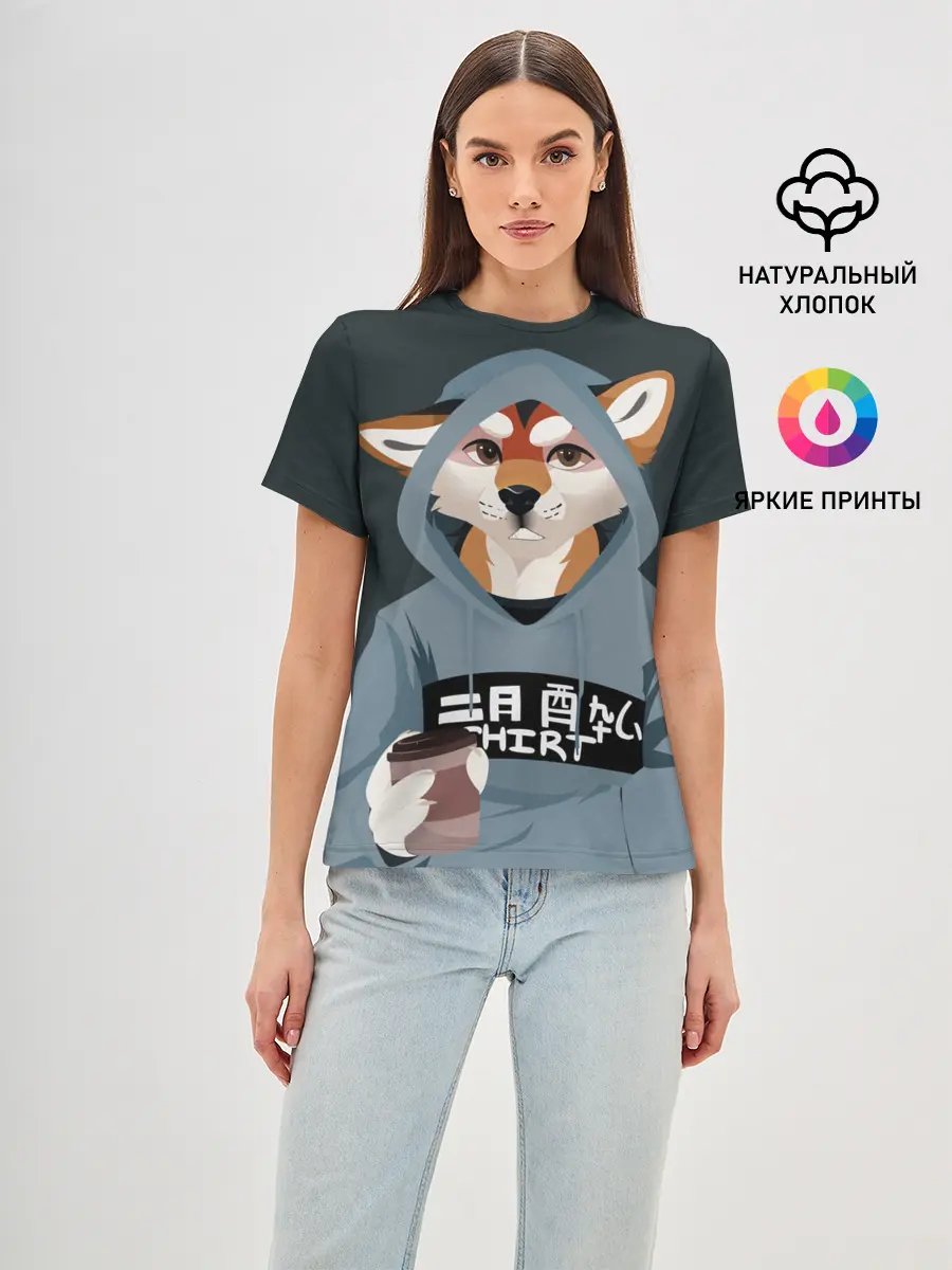 Женская базовая футболка / Furry fox