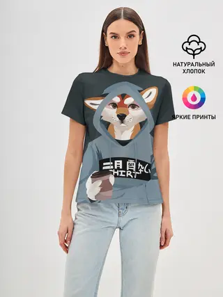 Женская базовая футболка / Furry fox