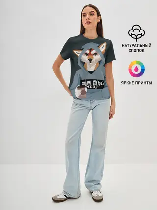 Женская базовая футболка / Furry fox