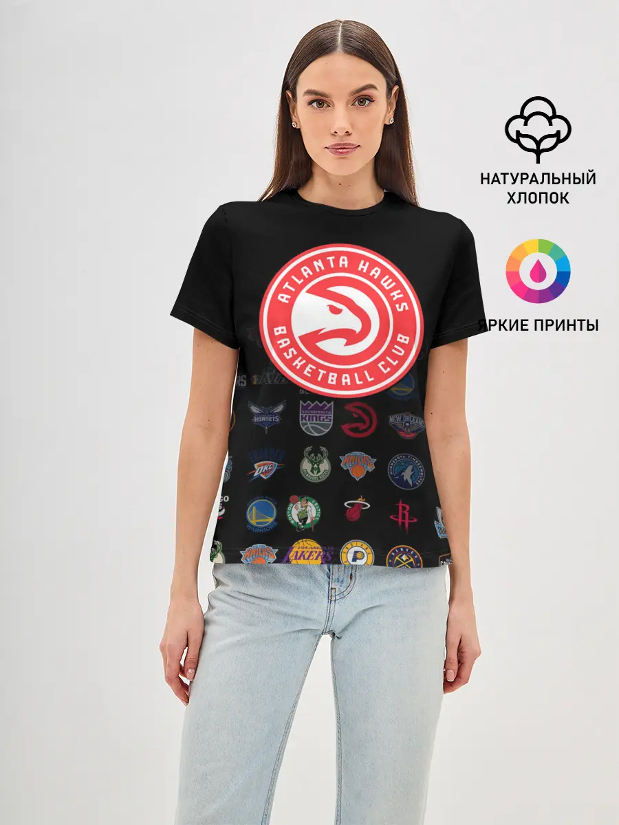 Женская базовая футболка / Atlanta Hawks
