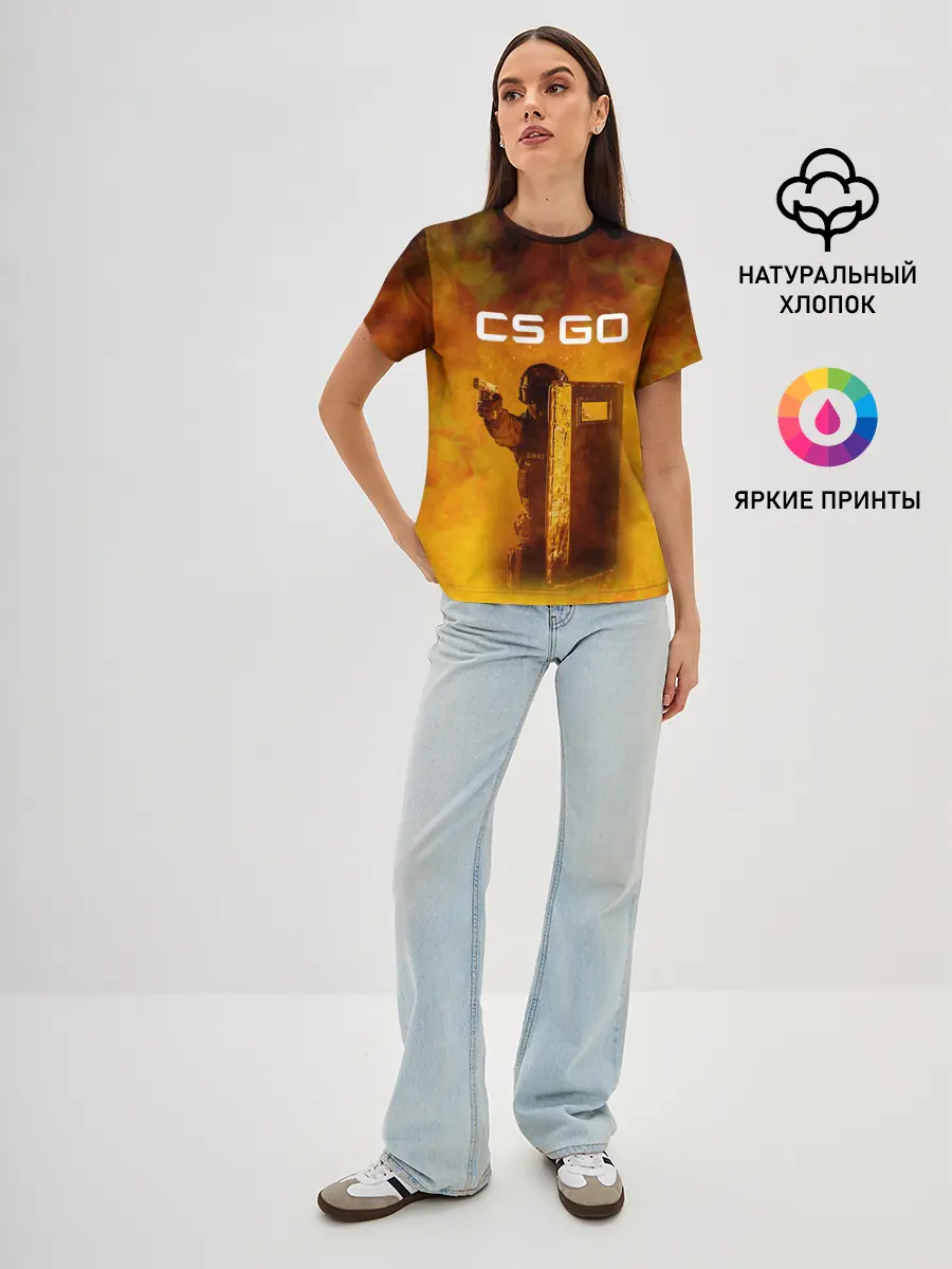 Женская базовая футболка / CS GO SWAT | КС ГО
