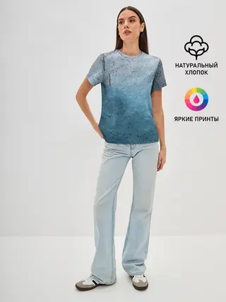 Женская базовая футболка / Blue Glass