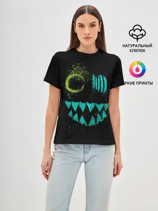 Женская базовая футболка / Неоновый Монстр