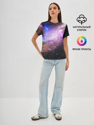 Женская базовая футболка / Космическая спираль