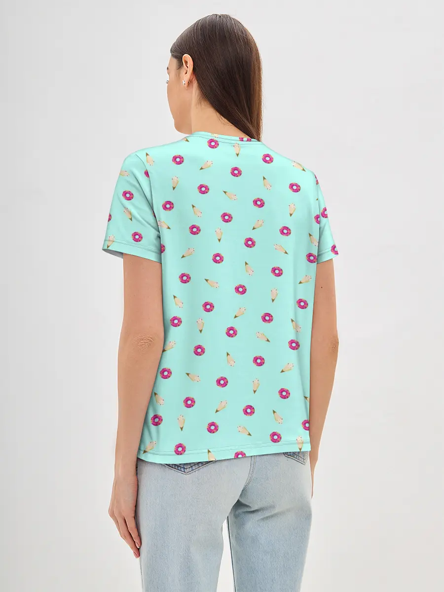 Женская базовая футболка / ПОНЧИК И МОРОЖЕНКА