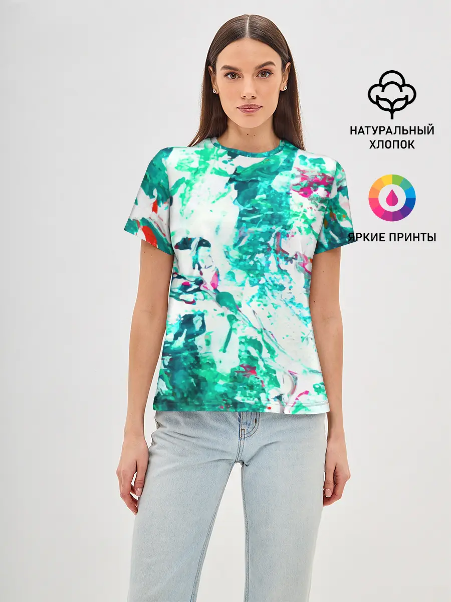 Женская базовая футболка / Берюза Морской