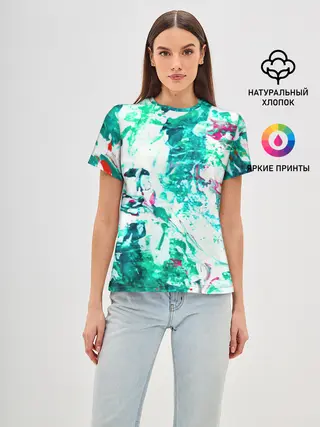 Женская базовая футболка / Берюза Морской