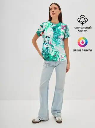 Женская базовая футболка / Берюза Морской