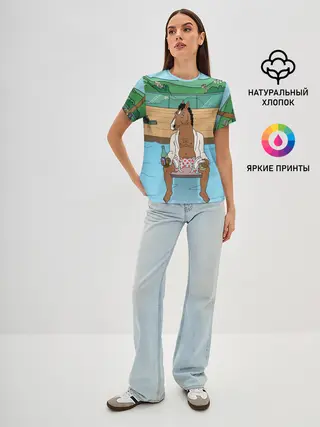 Женская базовая футболка / Конь БоДжек