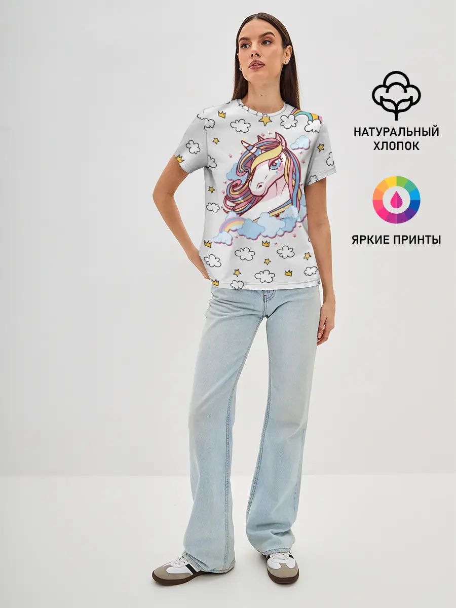 Женская базовая футболка / Единорог