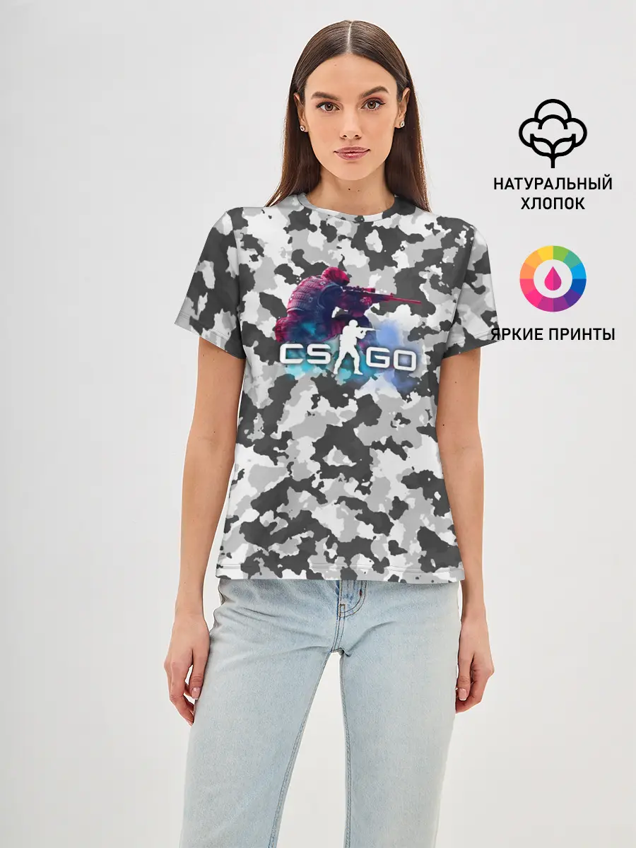 Женская базовая футболка / Хэдшoт-CS:GO