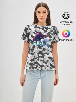 Женская базовая футболка / Хэдшoт-CS:GO