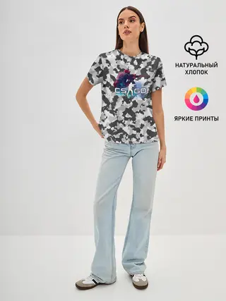 Женская базовая футболка / Хэдшoт-CS:GO