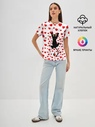 Женская базовая футболка / Котейка