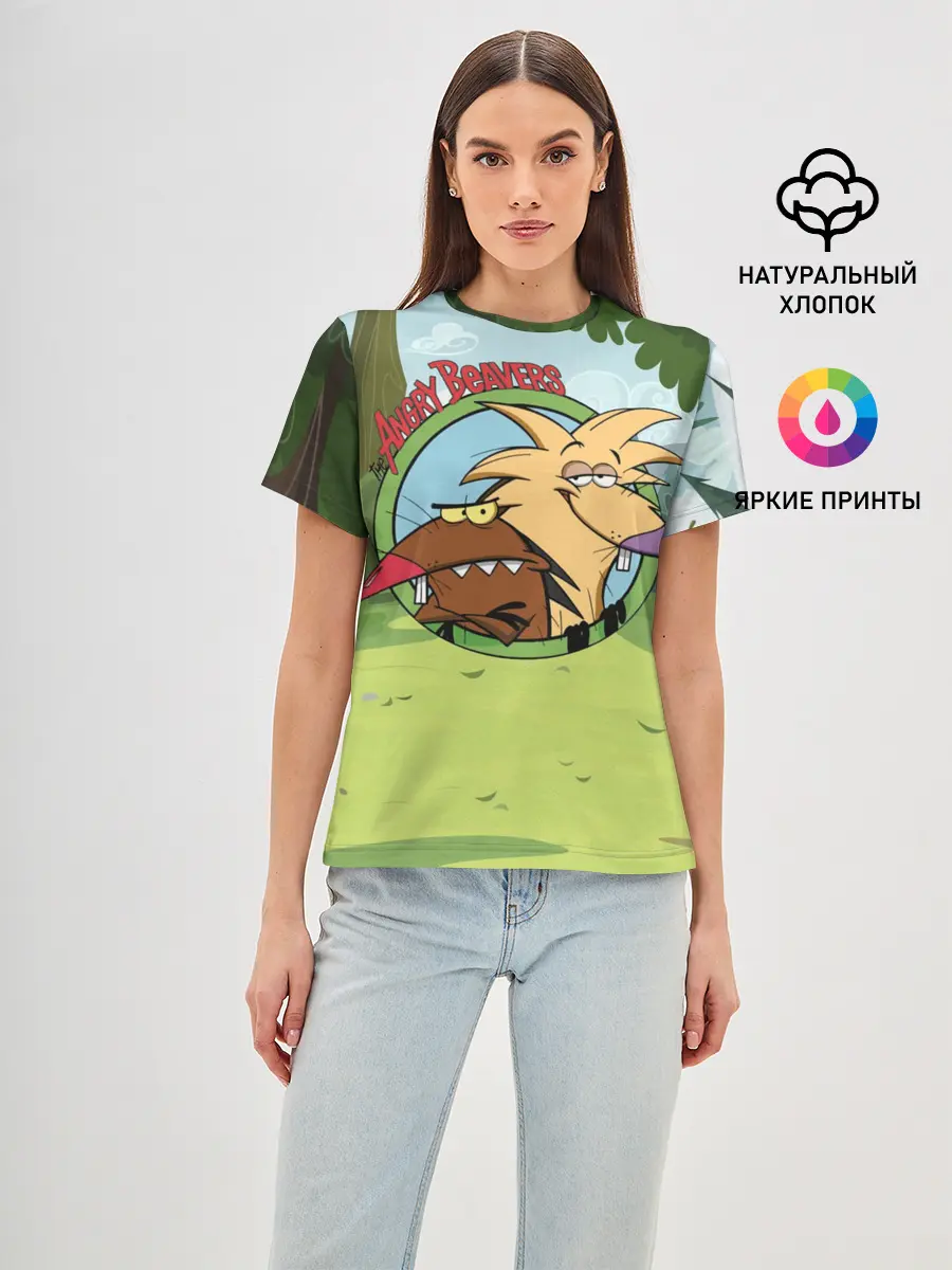 Женская базовая футболка / Крутые Бобры | Angry Beavers