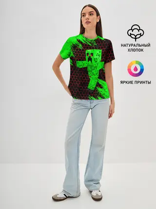Женская базовая футболка / MINECRAFT CREEPER