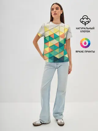 Женская базовая футболка / Ромбики