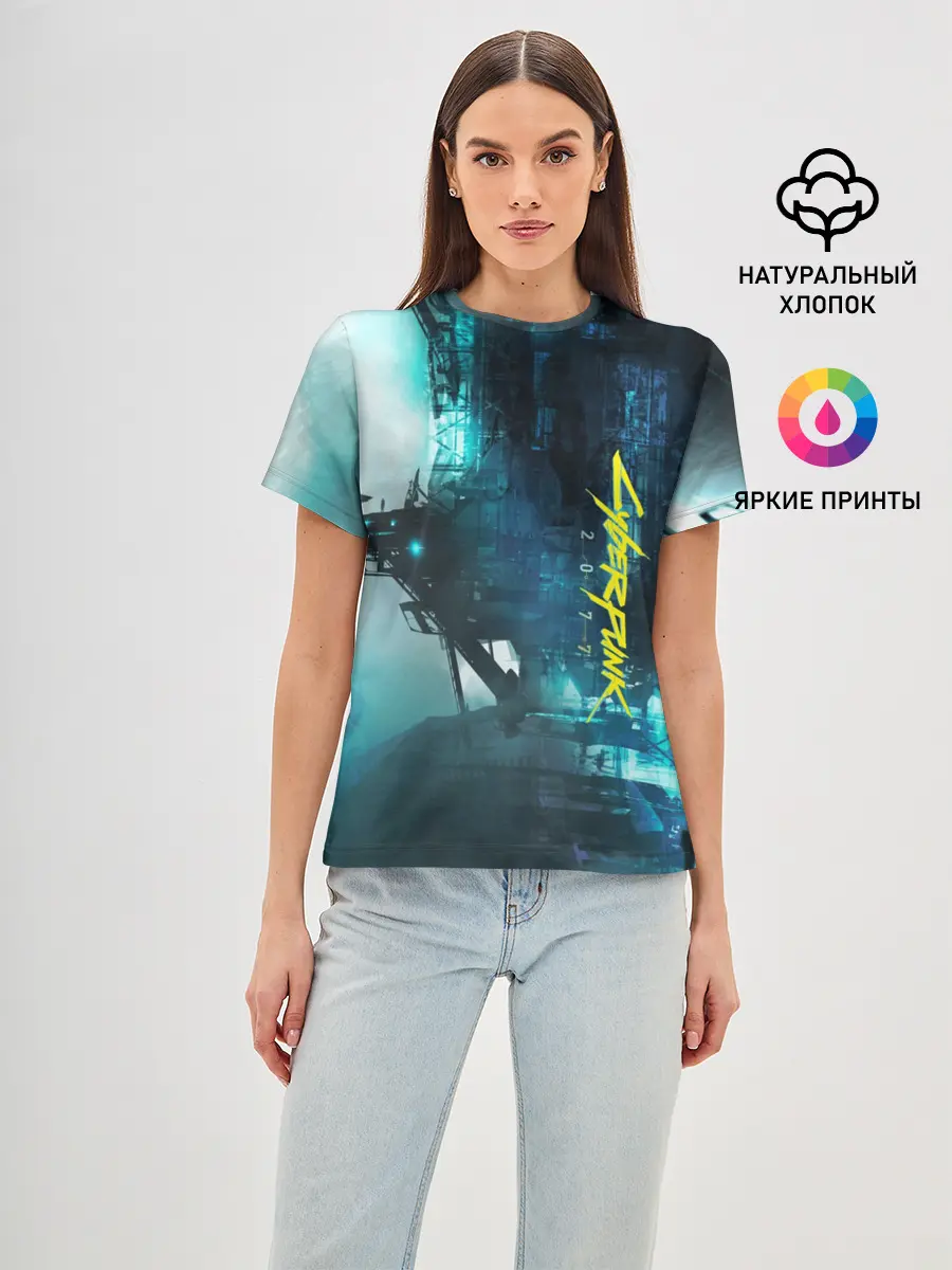 Женская базовая футболка / Cyberpunk 2077