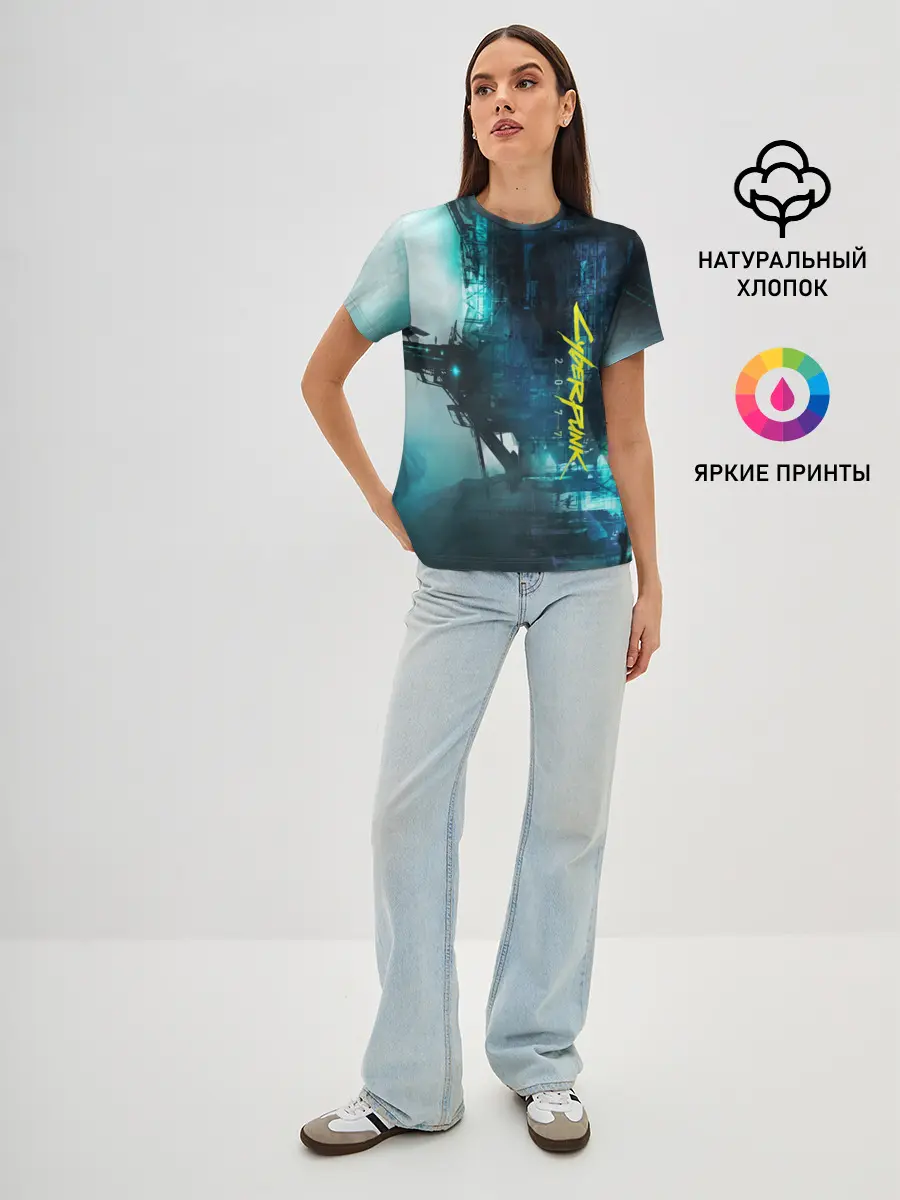 Женская базовая футболка / Cyberpunk 2077