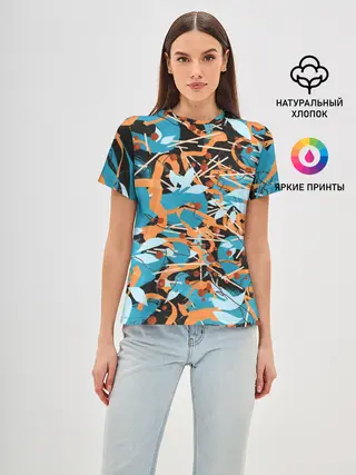 Женская базовая футболка / Яркие линии