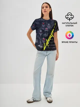 Женская базовая футболка / Cyberpunk 2077