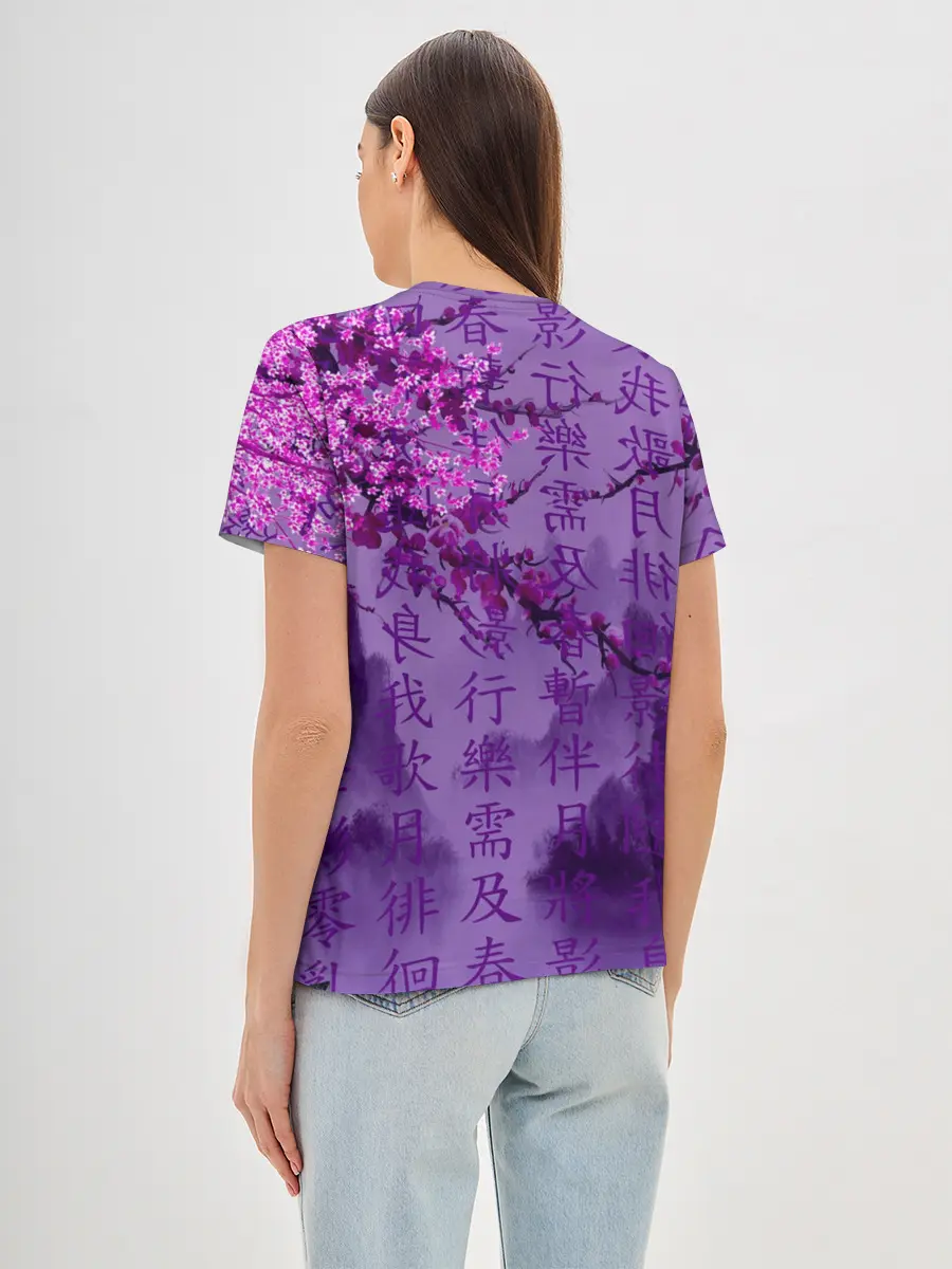 Женская базовая футболка / фиолетовый китай