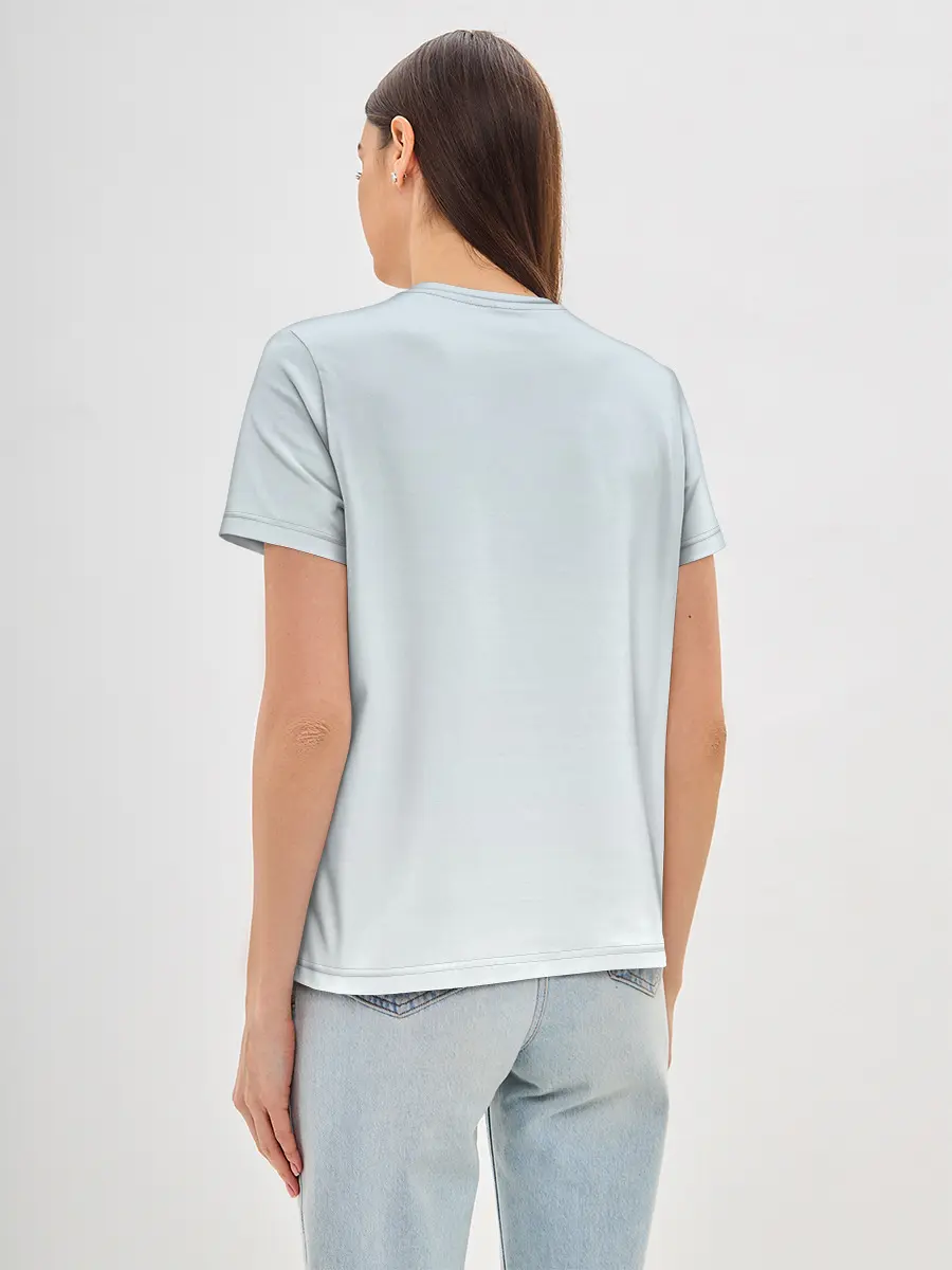 Женская базовая футболка / акварельный велосипед