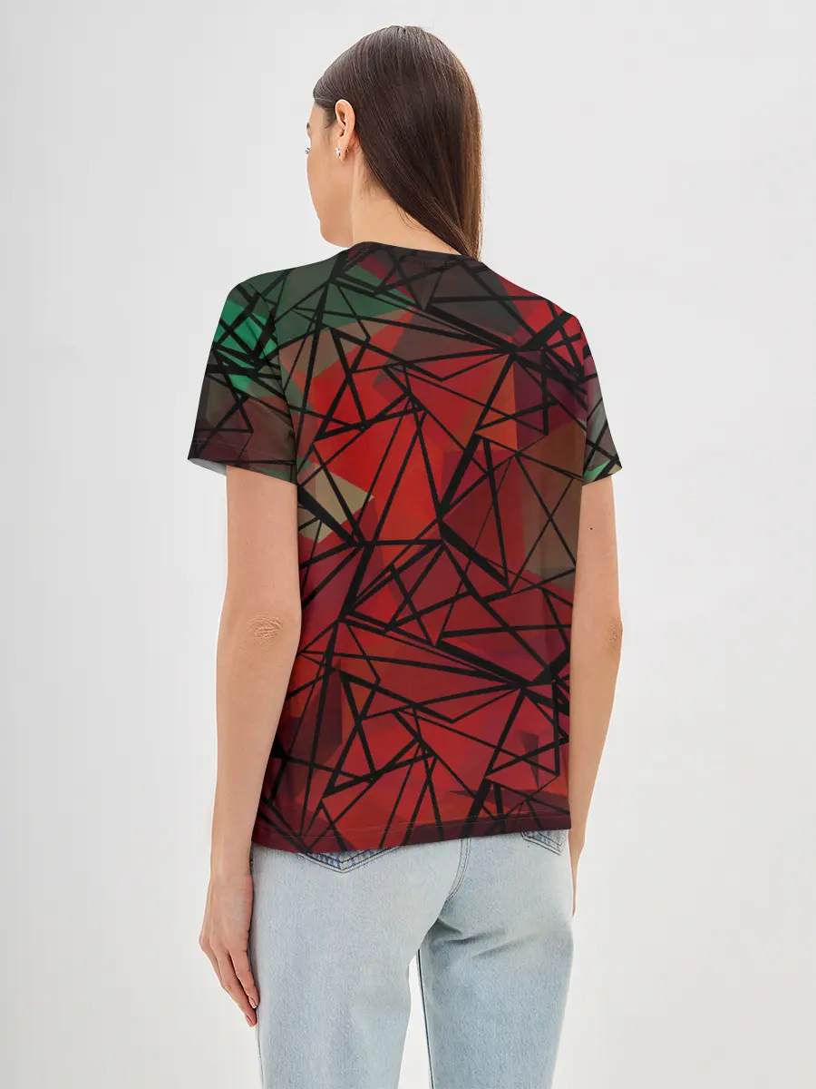 Женская базовая футболка / Абстрактный геометрический