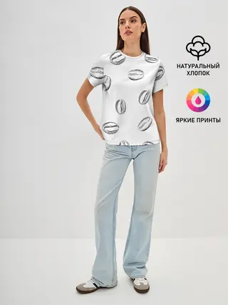 Женская базовая футболка / Кофейные зёрна