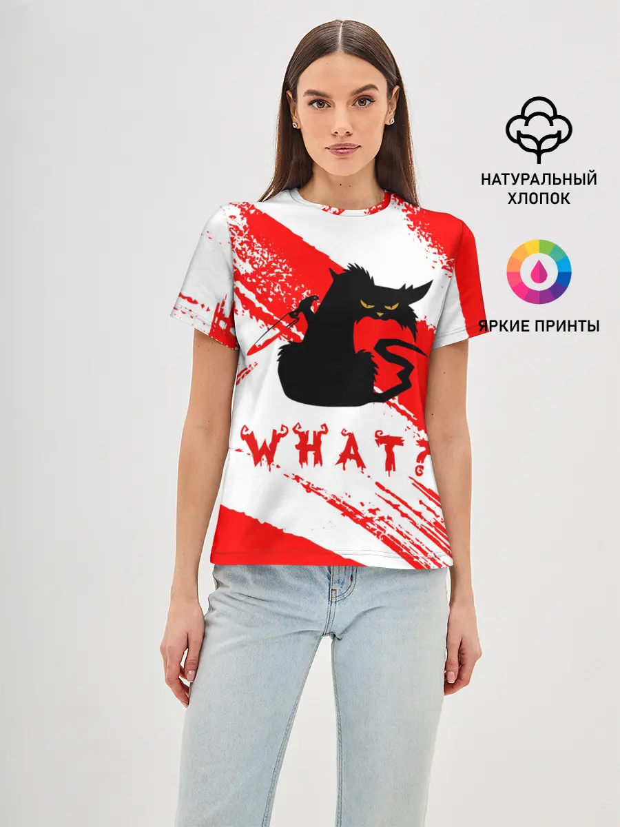 Женская базовая футболка / What cat? / Какой кот?