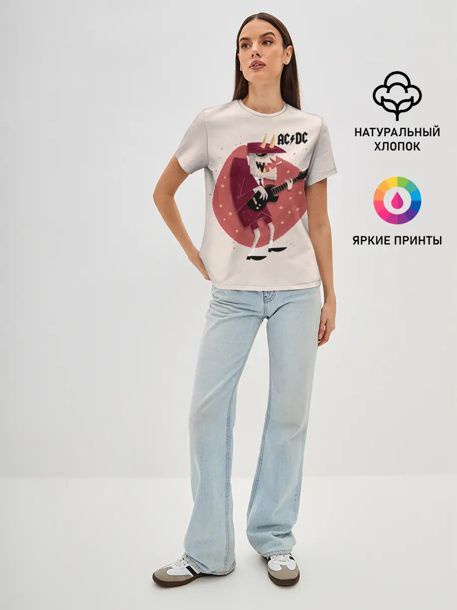 Женская базовая футболка / Ангус Янг AC/DC