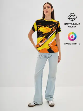 Женская базовая футболка / orange cheeky rust