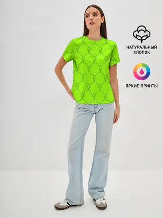 Женская базовая футболка / Billie Eilish pattern