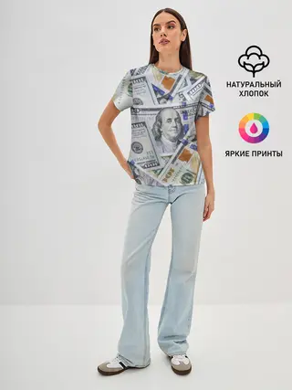 Женская базовая футболка / Доллары