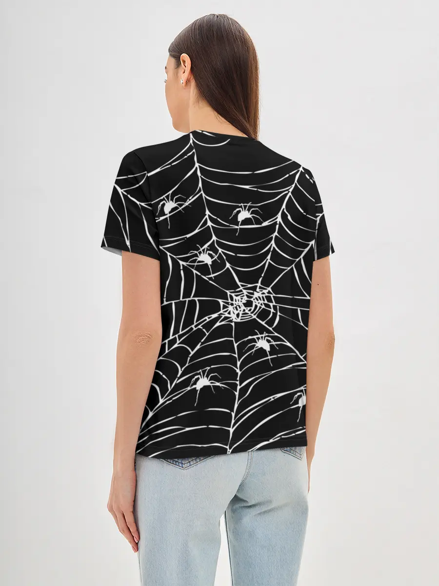 Женская базовая футболка / Паутина с пауками