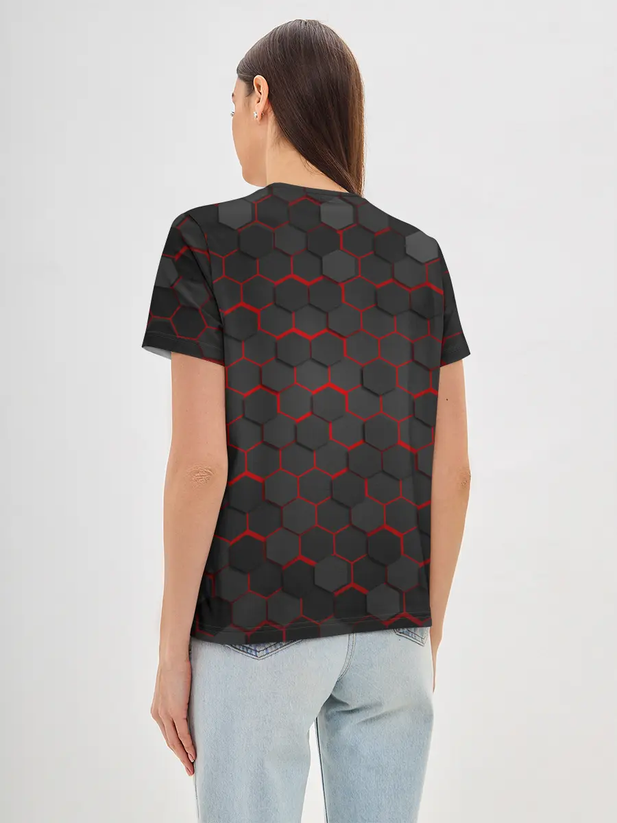 Женская базовая футболка / OCTAGON красный