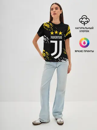 Женская базовая футболка / JUVENTUS / ЮВЕНТУС / КРАСКА