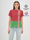 Женская базовая футболка / Белоруссия, лента с гербом