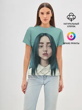 Женская базовая футболка / Билли Айлиш