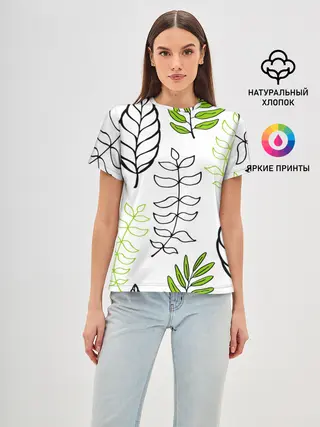 Женская базовая футболка / Листья