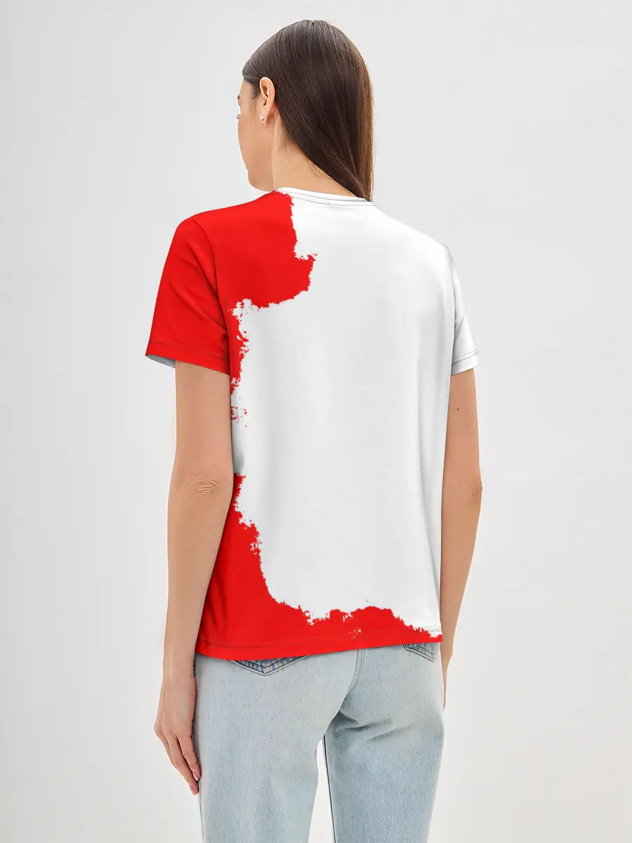 Женская базовая футболка / Хамон красный