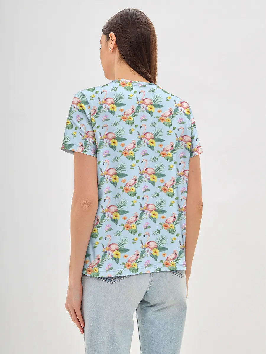 Женская базовая футболка / ФЛАМИНГО