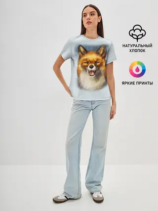 Женская базовая футболка / Рыжая лиса