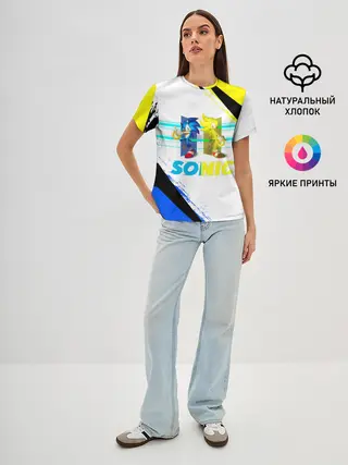 Женская базовая футболка / СУПЕР СОНИК
