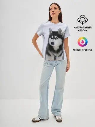 Женская базовая футболка / ХАСКИ