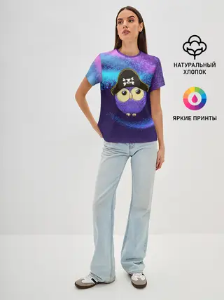 Женская базовая футболка / Сова пират