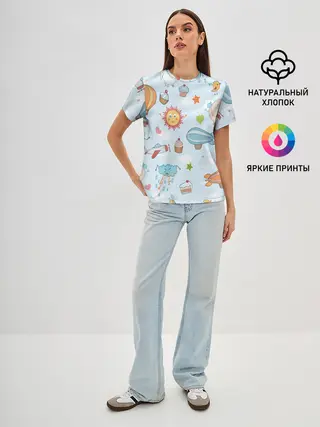 Женская базовая футболка / Детские рисунки