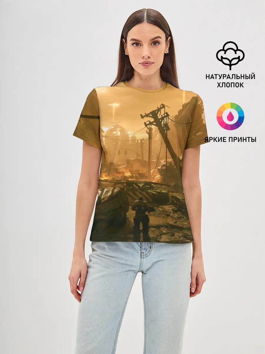 Женская базовая футболка / GEARS OF WAR | ШЕСТЕРЕНКИ