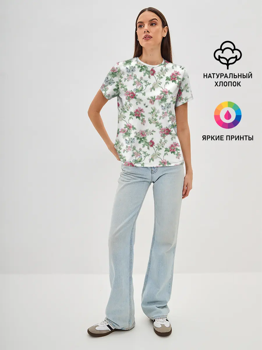 Женская базовая футболка / Весенняя жизнь