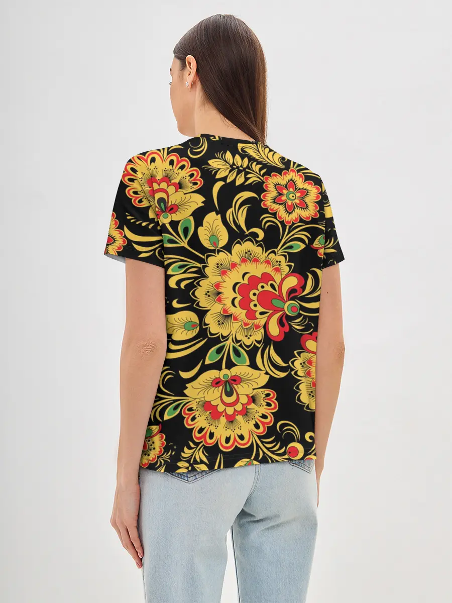 Женская базовая футболка / Хохлома